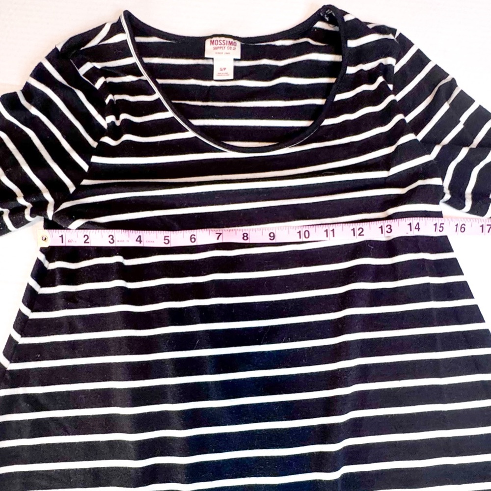 Mossimo Black & White Striped Swing Tunic Top – Small - Picture 8 of 10